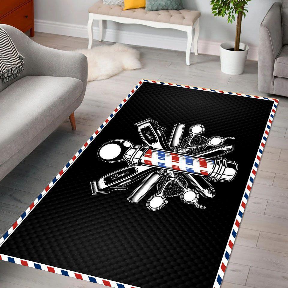 Barber rug barber tools and pole area rug full size
