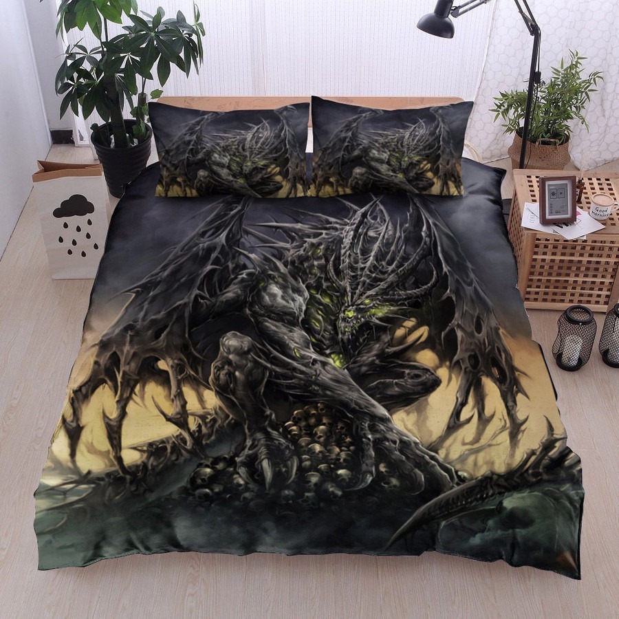 Black dragon bedding set
