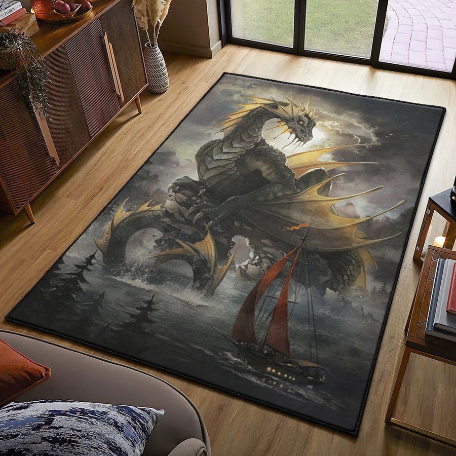 Black dragon rug