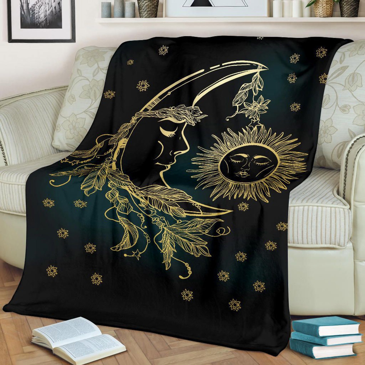 Celtic wicca sun and moon blanket