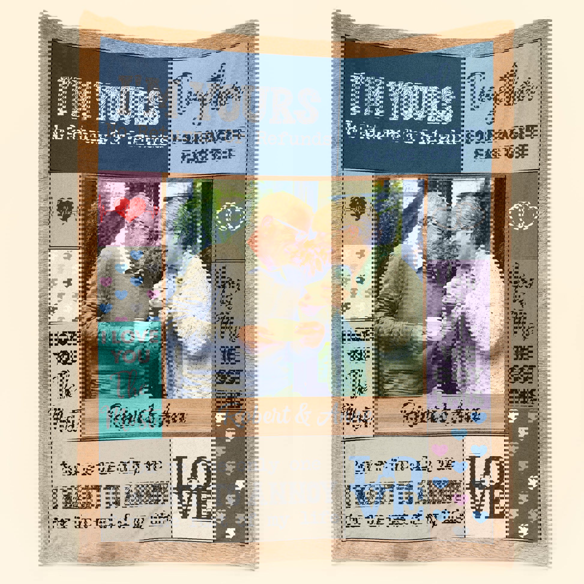 Custom photo blanket for couple i’m yours no returns or refunds