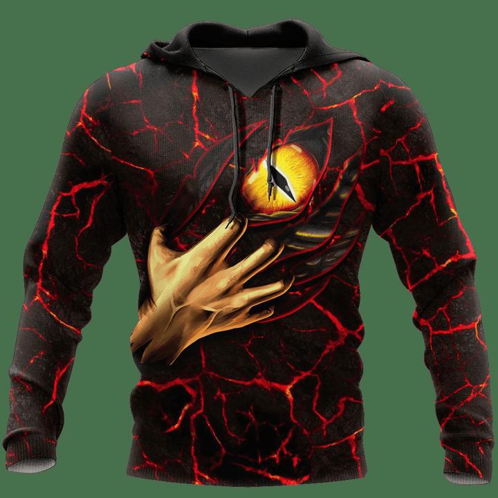 Dragon eyes 3d all over hoodie cracked pattern