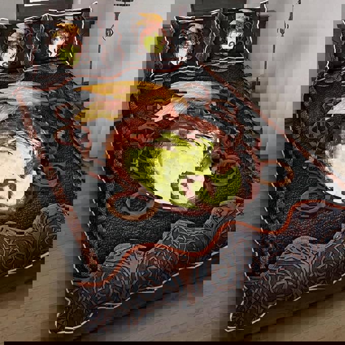 Dragon quilt set celtic leather