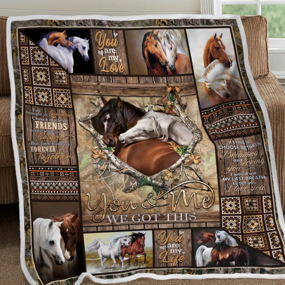 Horse couple blanket you and me we got this
