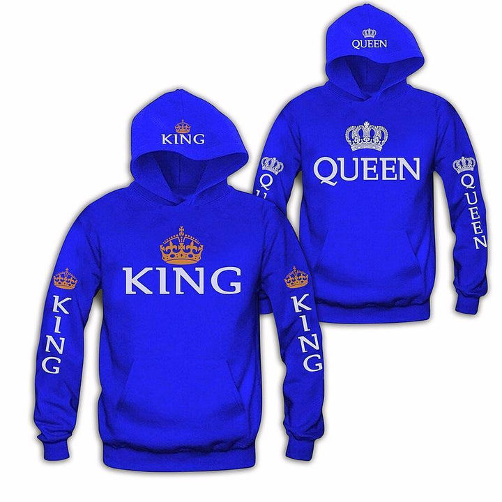 King queen couple hoodie matching blue