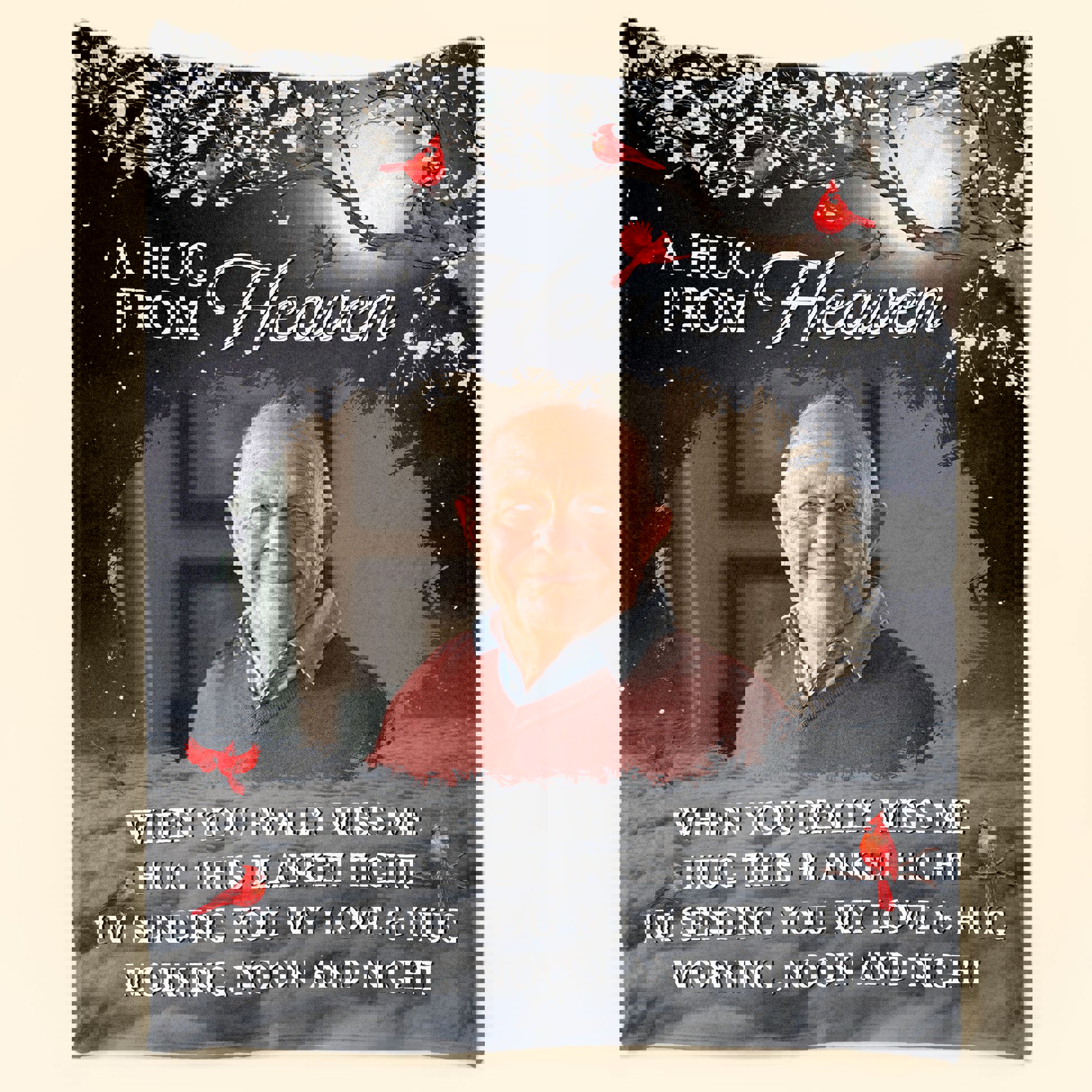 Personalized photo memorial blanket a hug from heaven