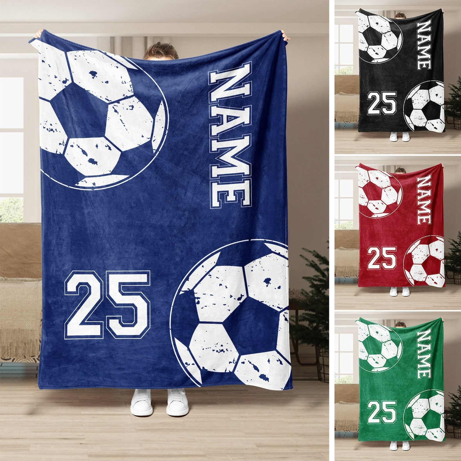 Personalized soccer blanket