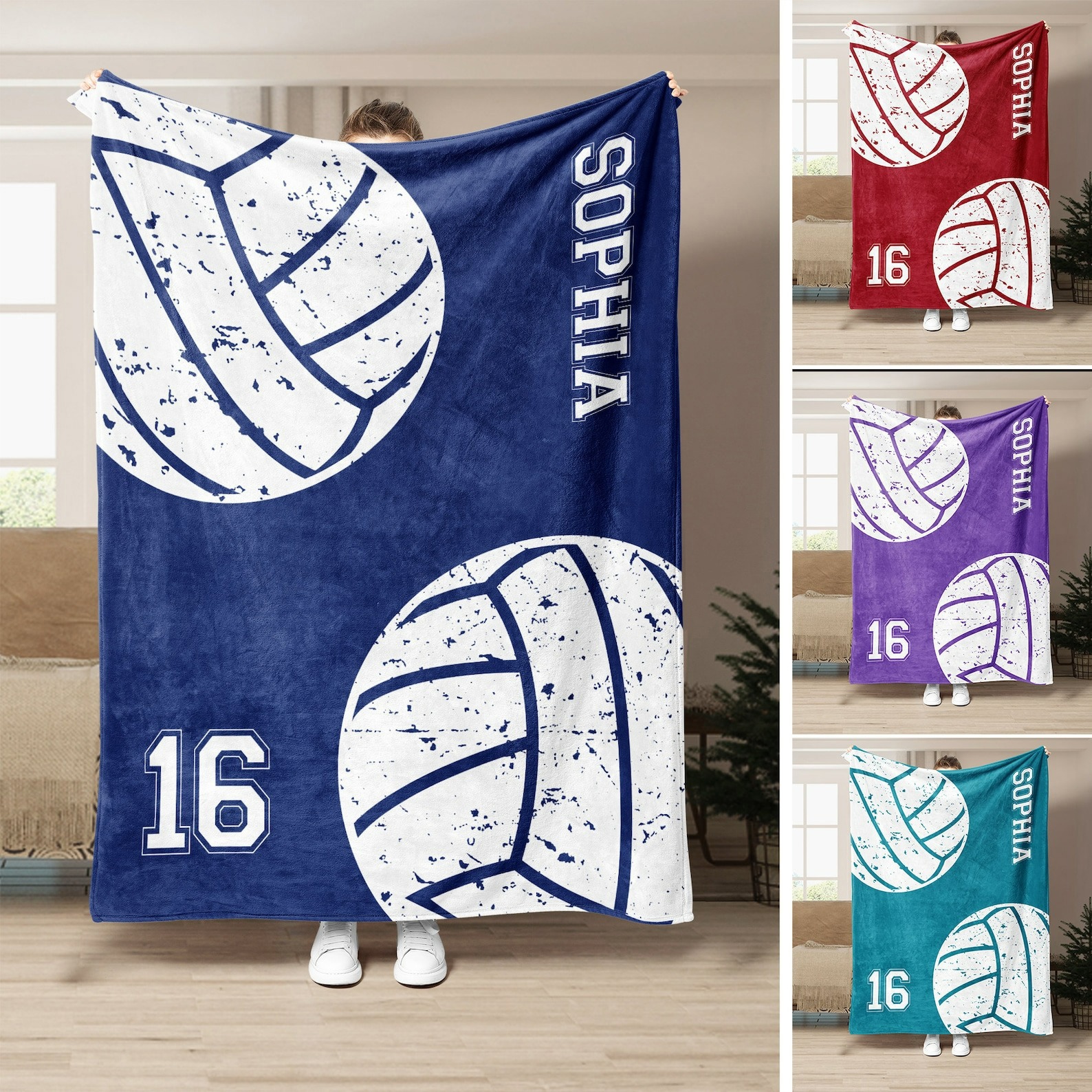Personalized volleyball blanket