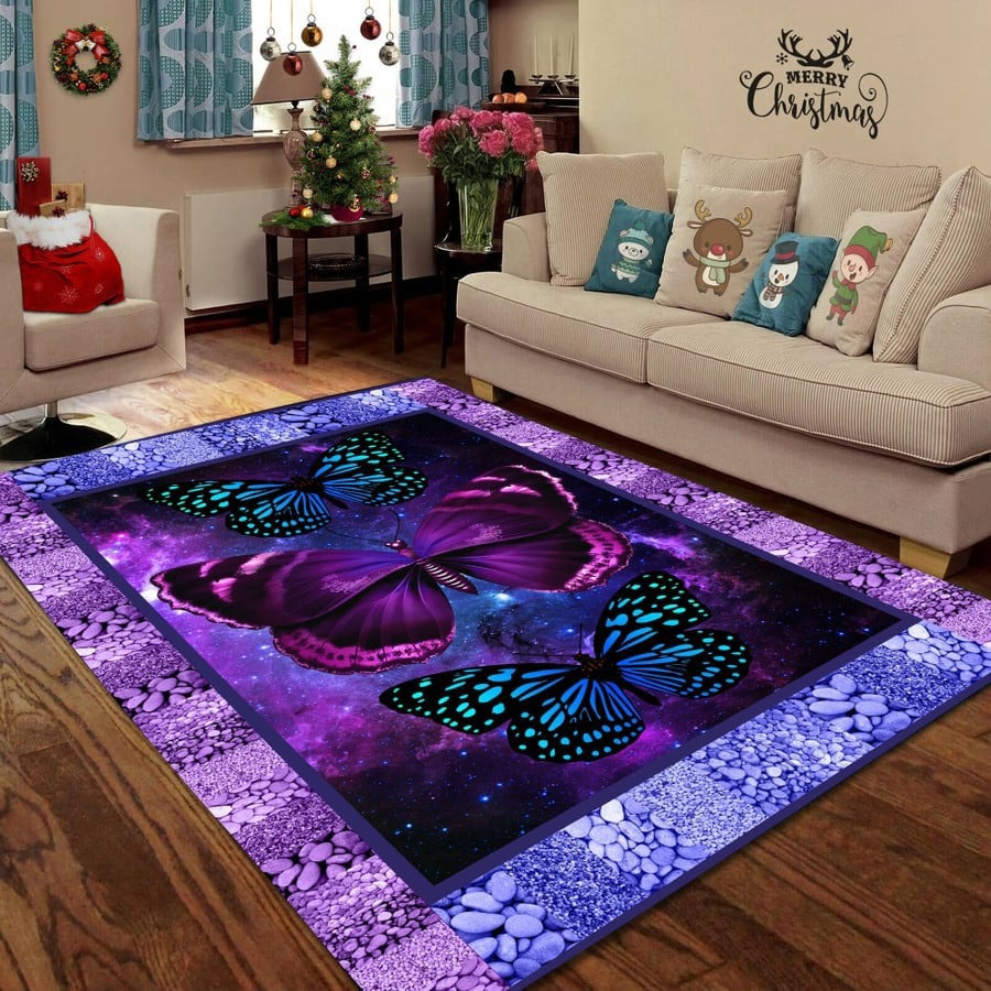 Purple butterfly rug