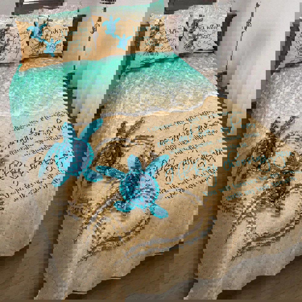 Sea turtle couple quilt set i choose you and i will choose you over and over