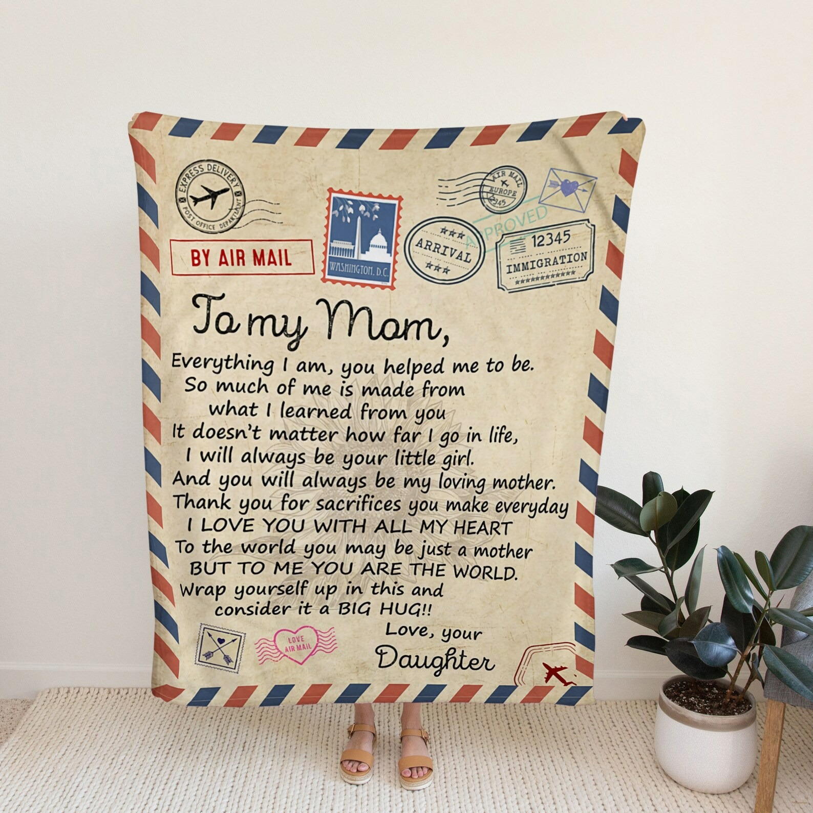 To my mom blanket from daughter i love you with all my heart