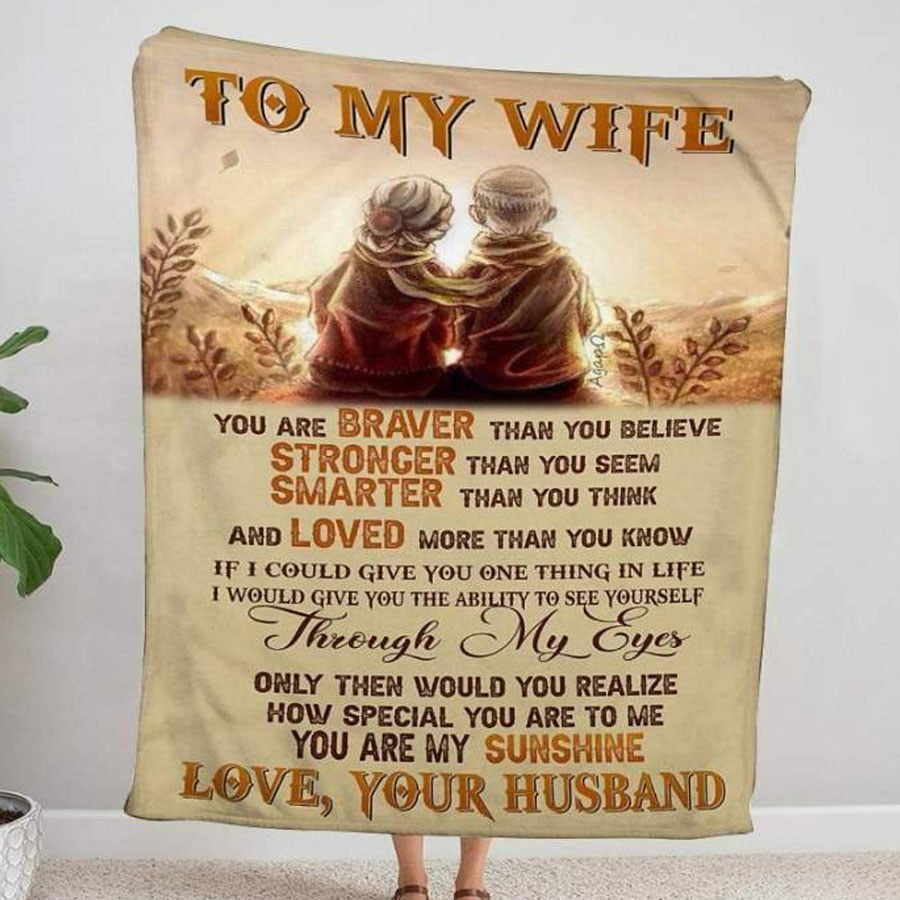 To my wife blanket old couple you are my sunshine