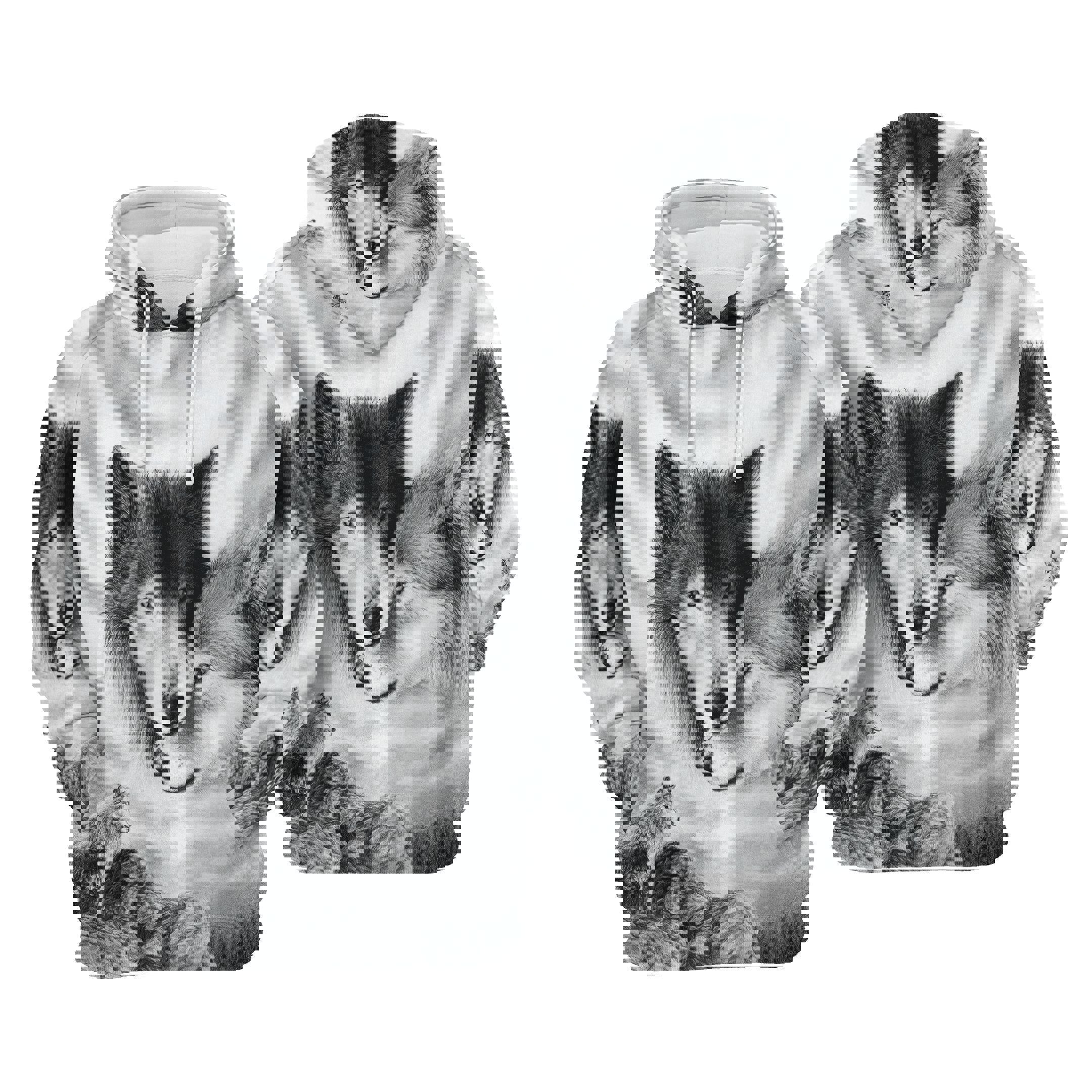Wolf couple hoodie