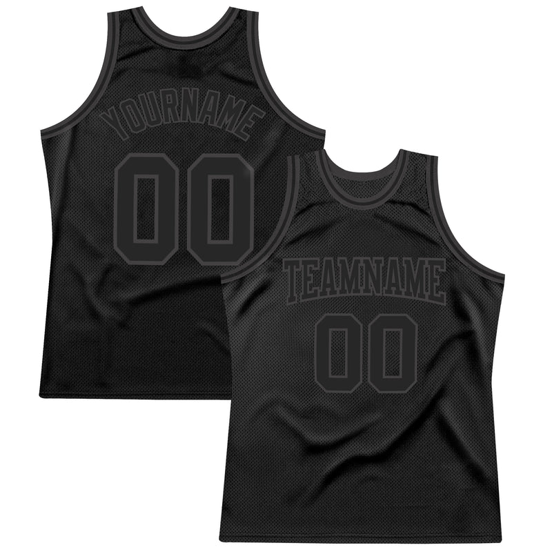 Custom Black Black-Steel Gray Throwback Basketball Jersey