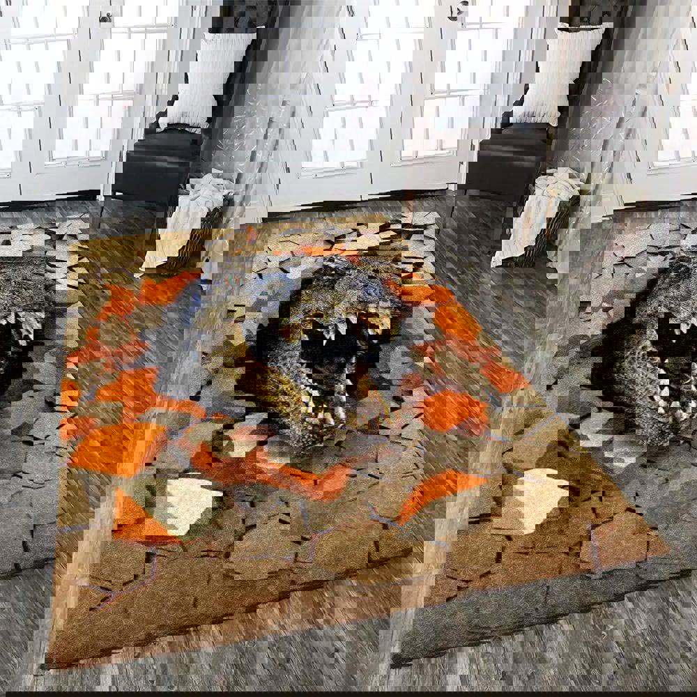 A dinosaur ferocious rug