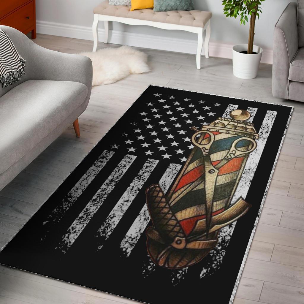American barber pole rug