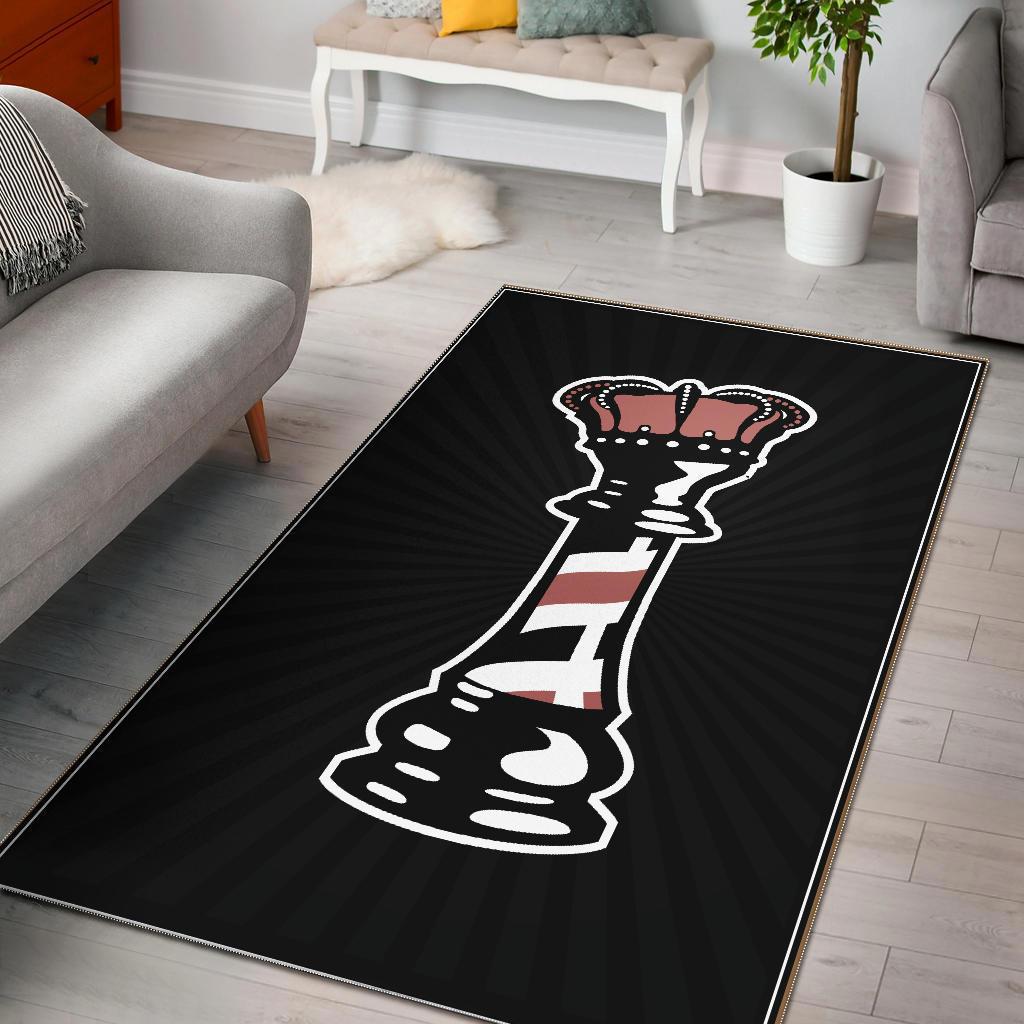 Barber rug barber pole king chess black full size