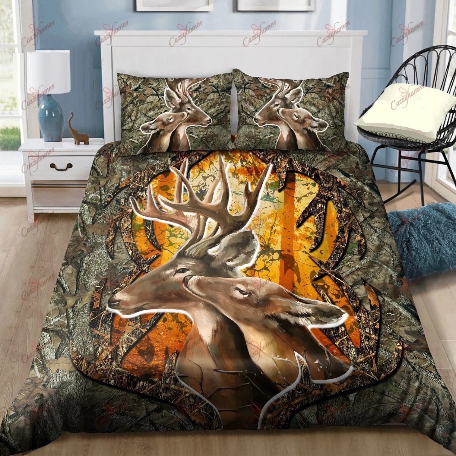 Couple deer bedding set