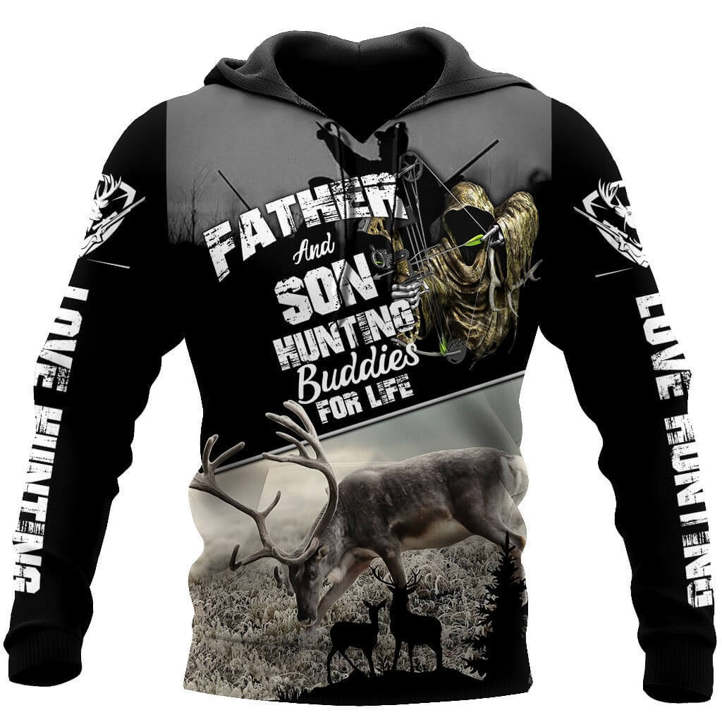 Dad 3d hoodie for men father and son hunting buddies for life