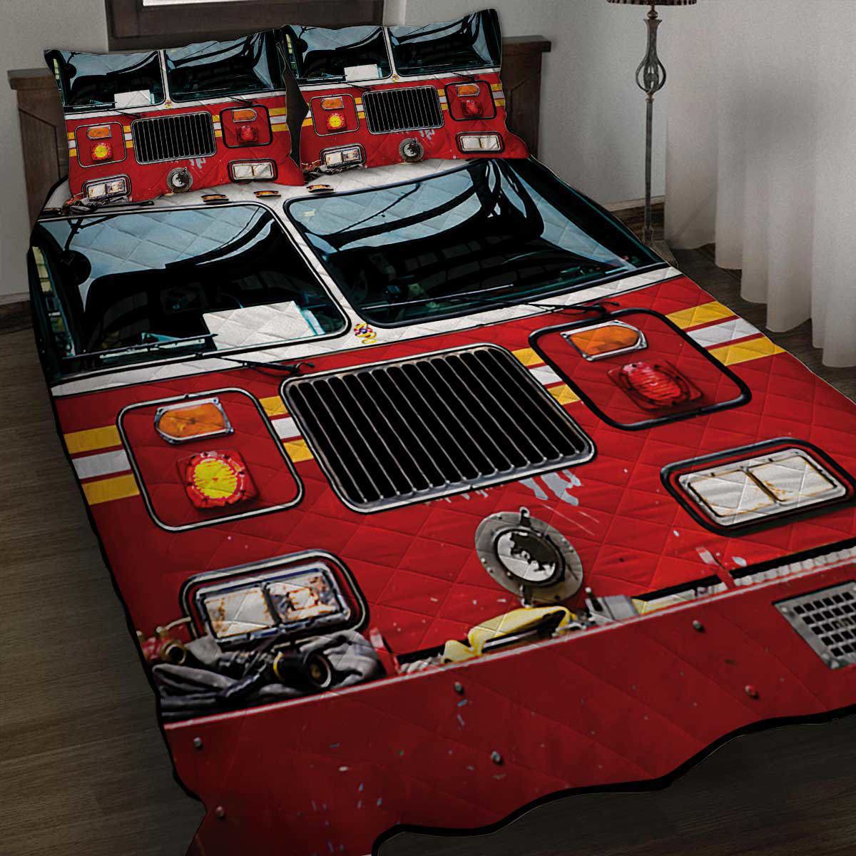 Fire truck quilt set