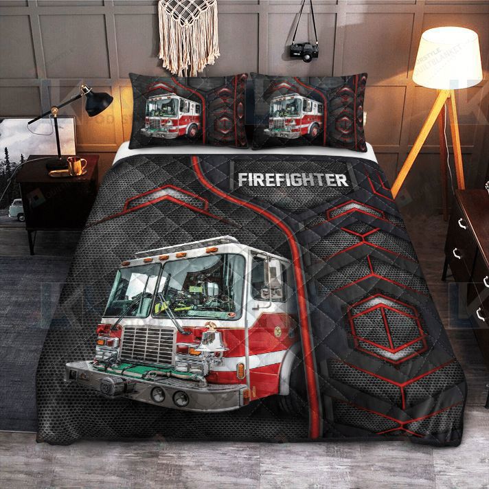 Firefighter truck quilt set