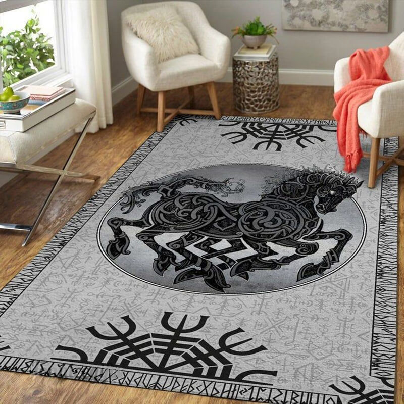 Horse symbol viking rug