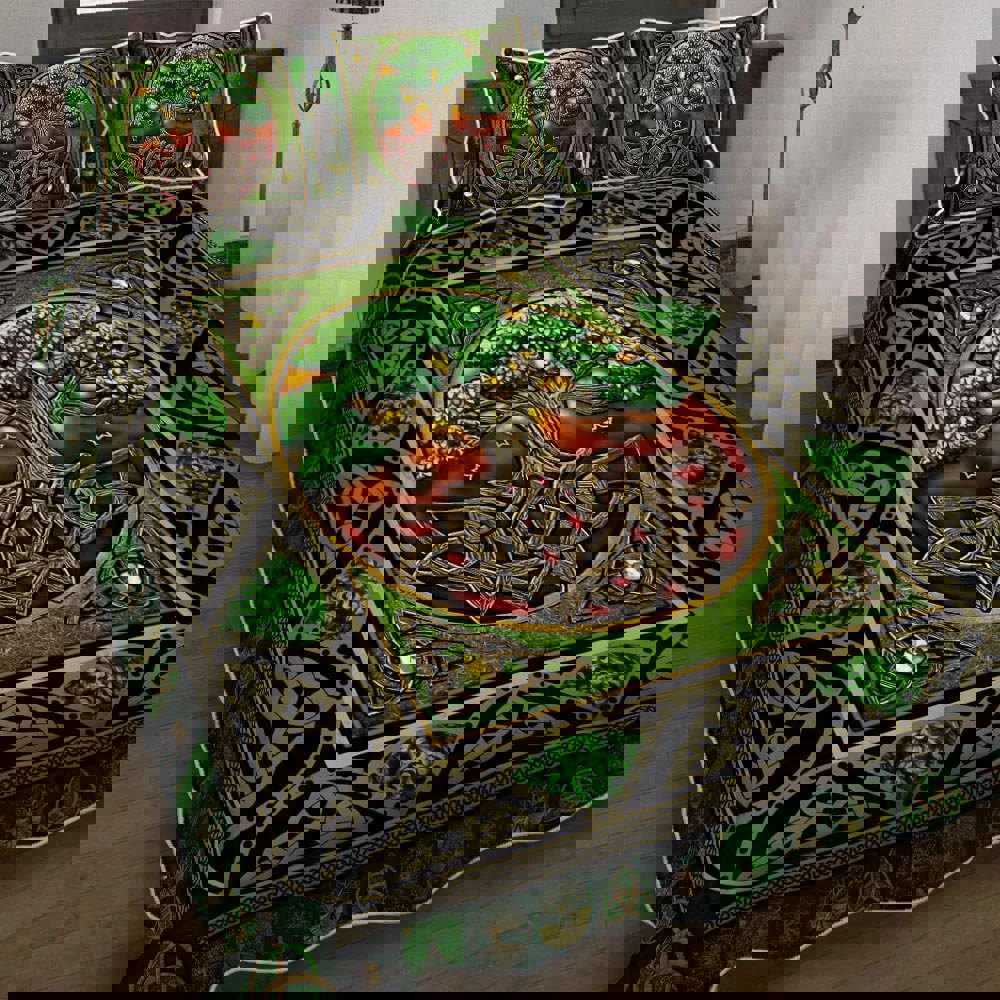 Irish quilt set green