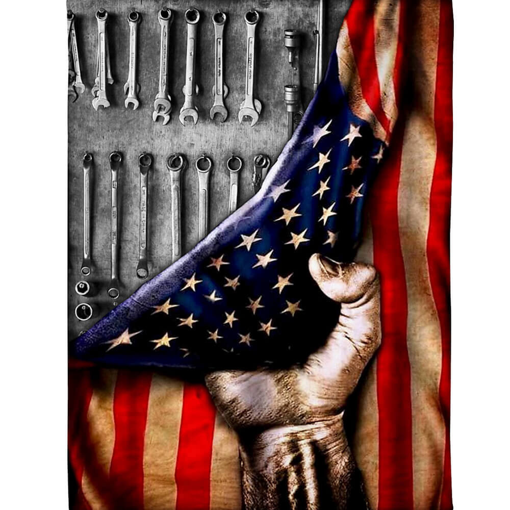 Mechanic blanket tool set and american flag