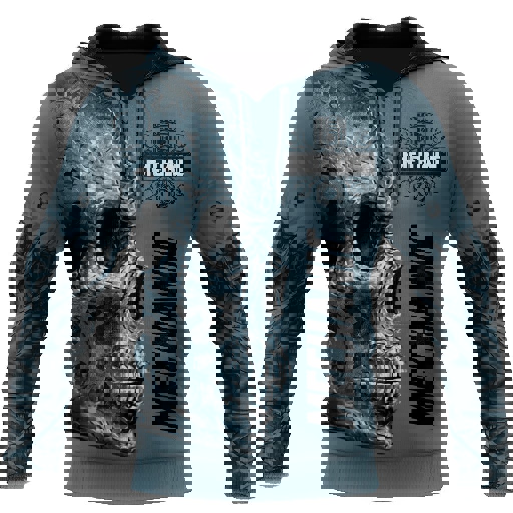 Mechanic skull 3d hoodie im here because you broke something