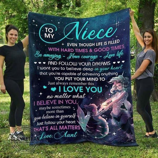 Niece blanket from aunt to my niece even though life is filled with hard times premium blanket full size