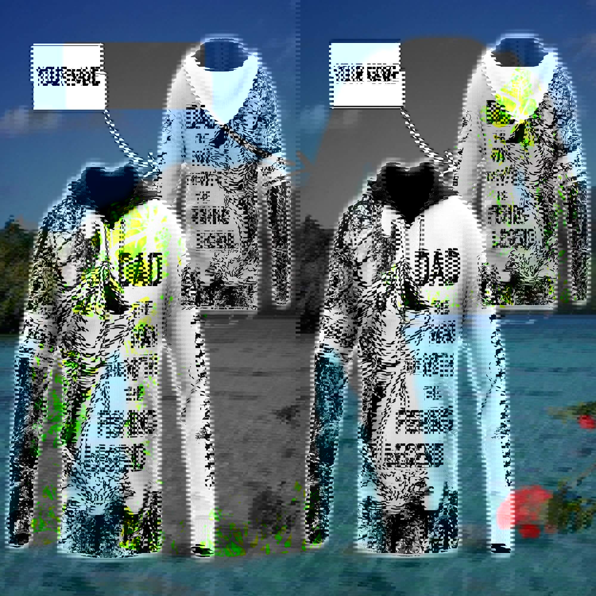 Personalized dad 3d hoodie dad the man myth fishing legend