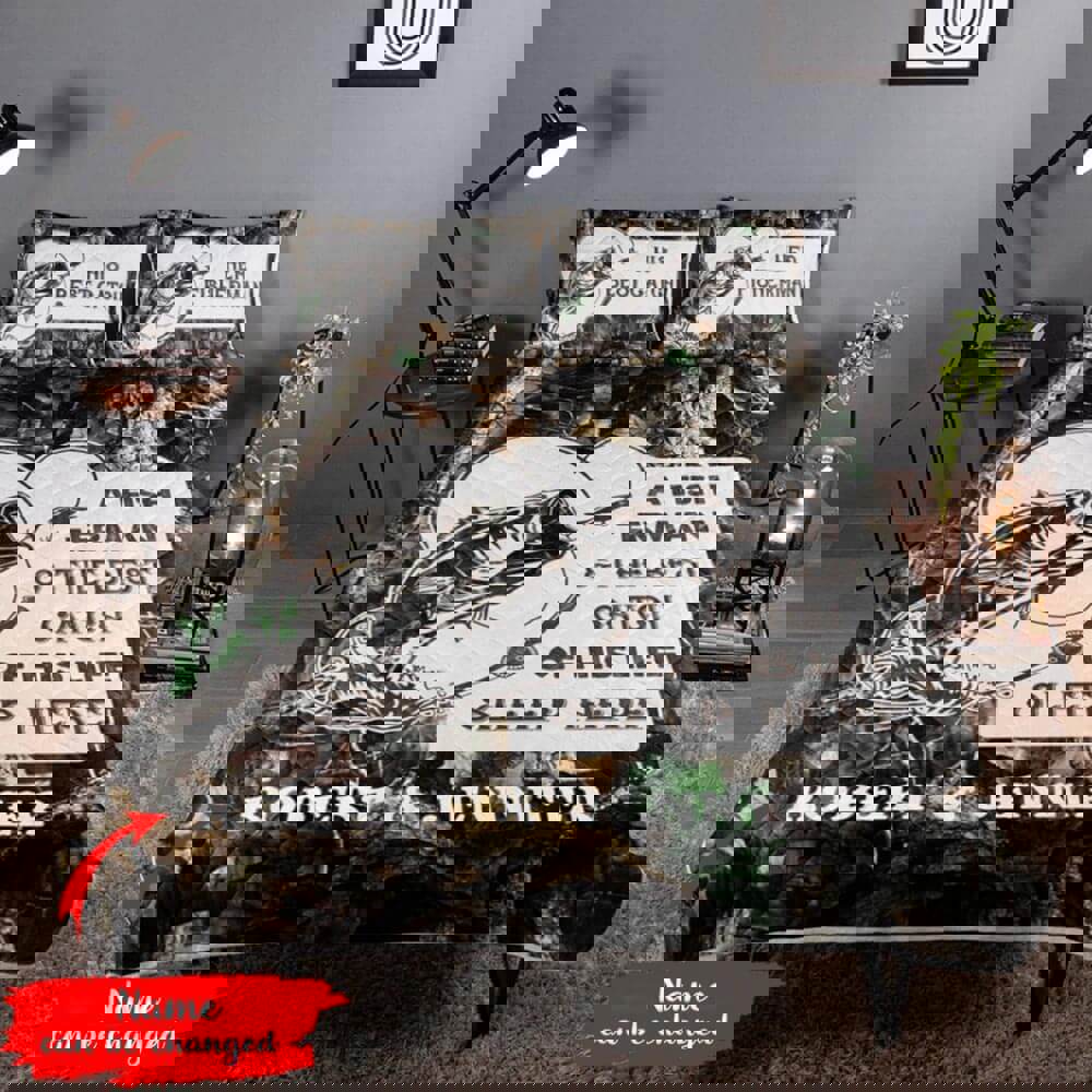 Personalized fishing quilt set a fisherman an the best catch of his life sleep here