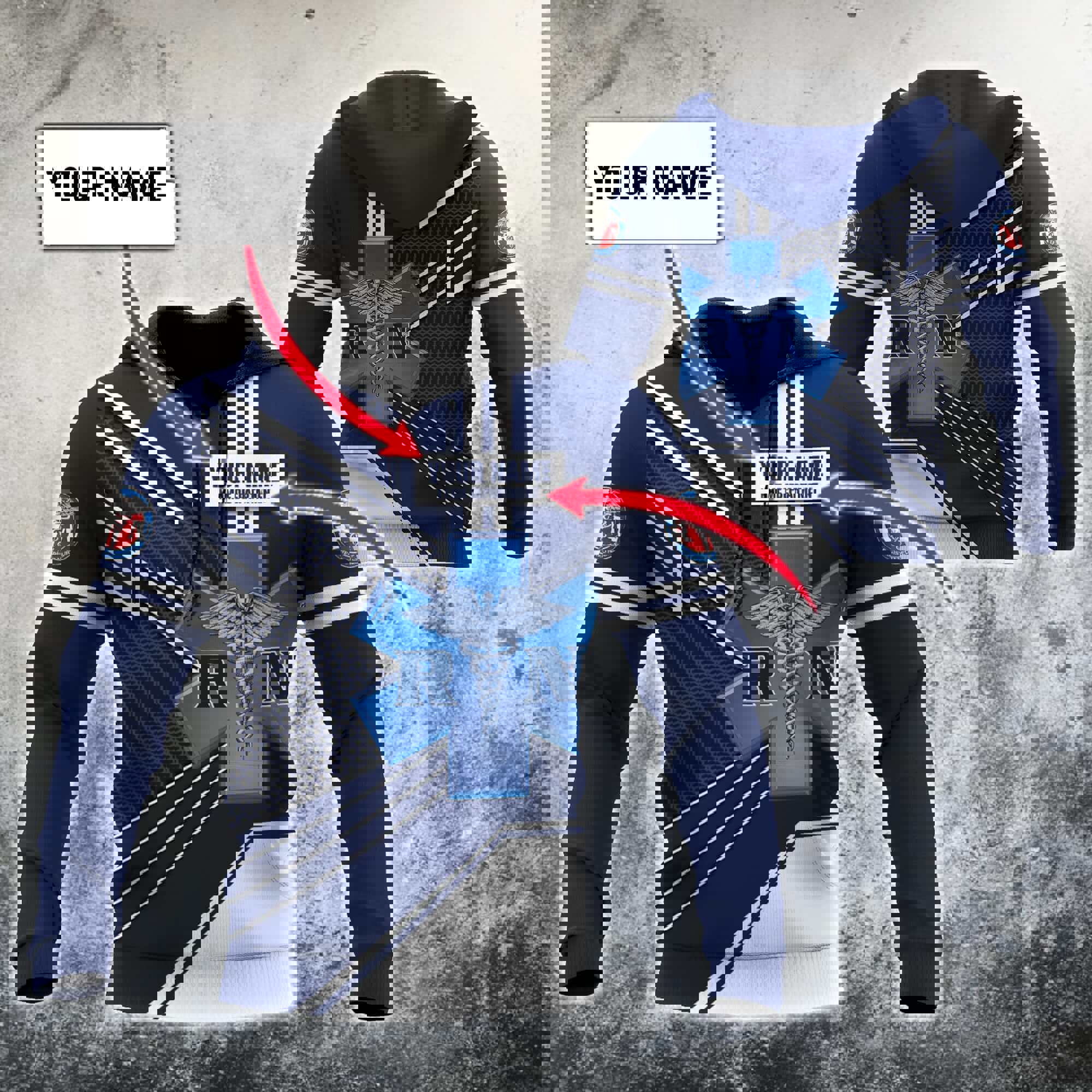 Personalized nurse 3d hoodie custom name 3d hoodie