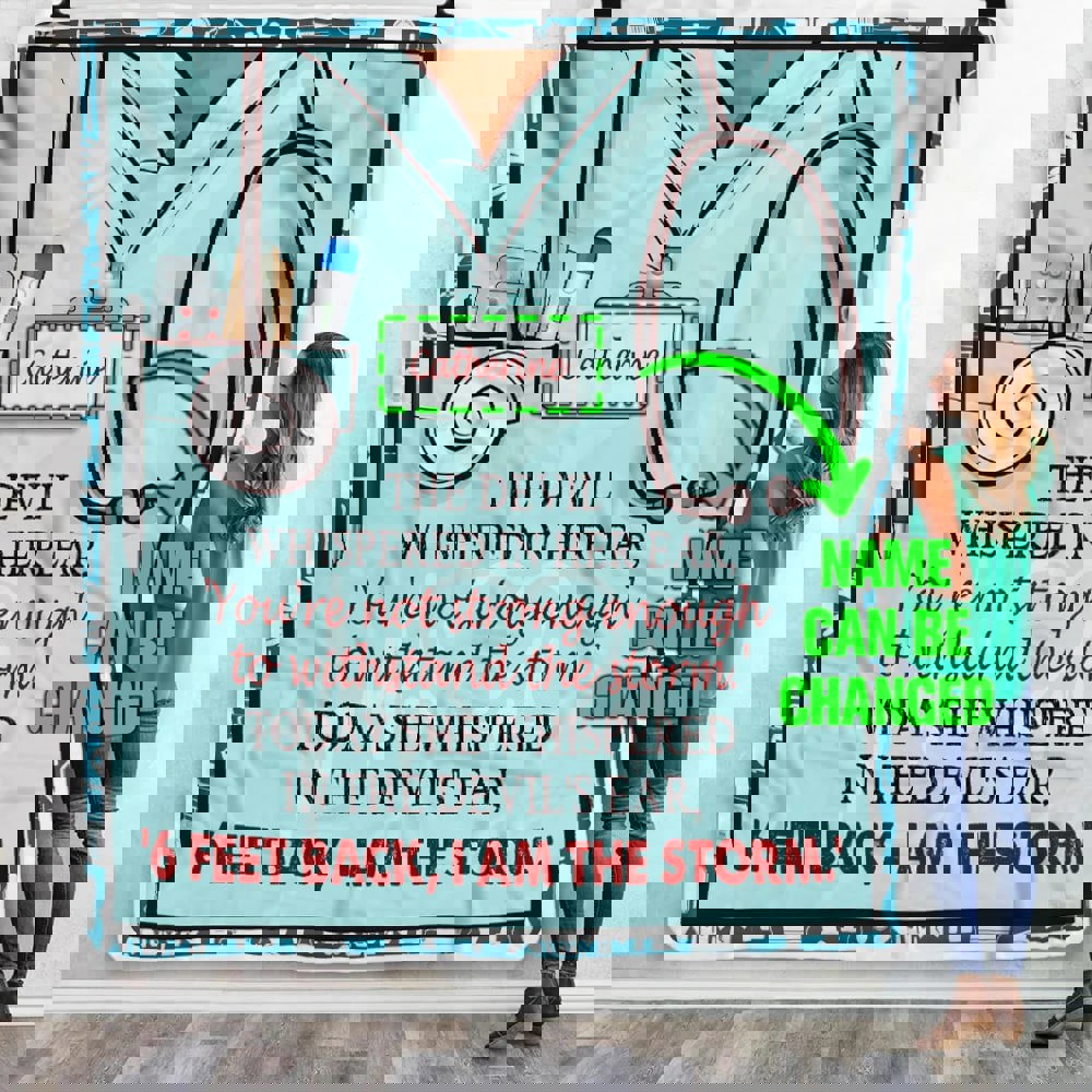 Personalized nurse blanket i am the storm