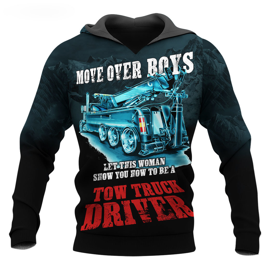 Personalized trucker 3d hoodie tow truck driver