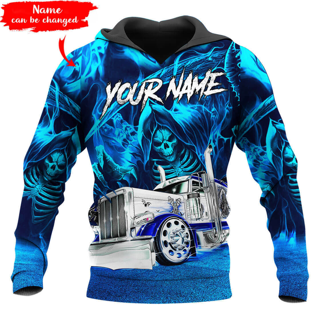 Personalized trucker 3d hoodie trucker and death