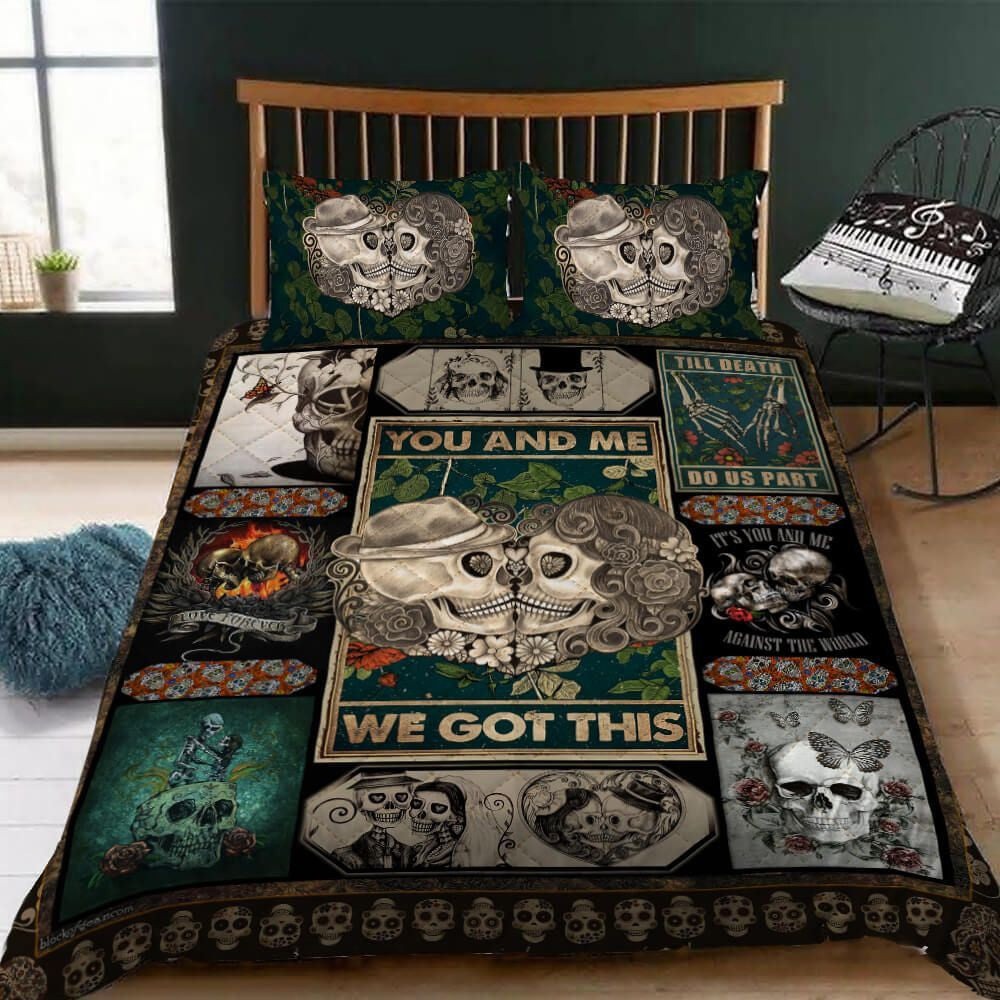 Skull couple quilt set