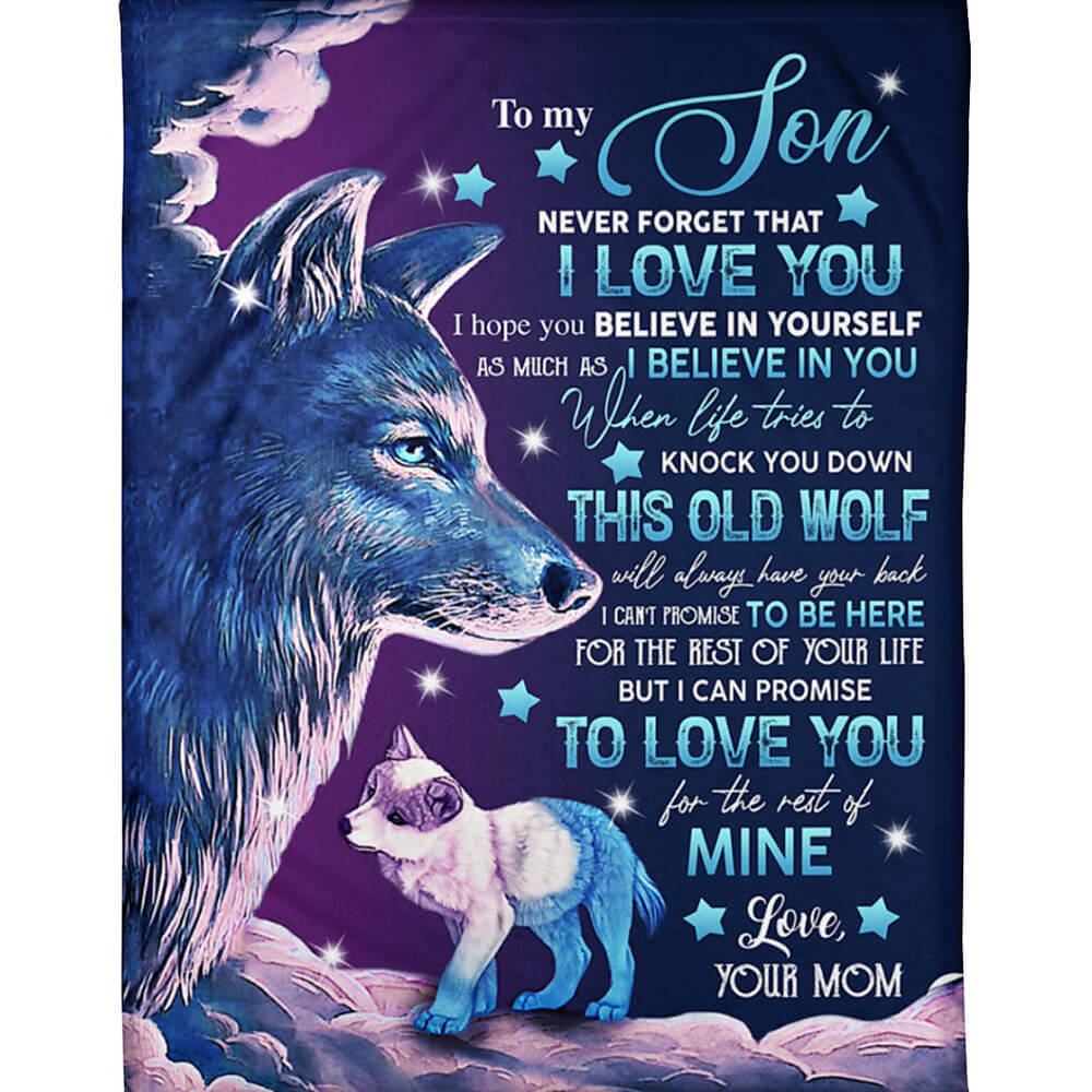 To my son blanket from mom never forget that i love you