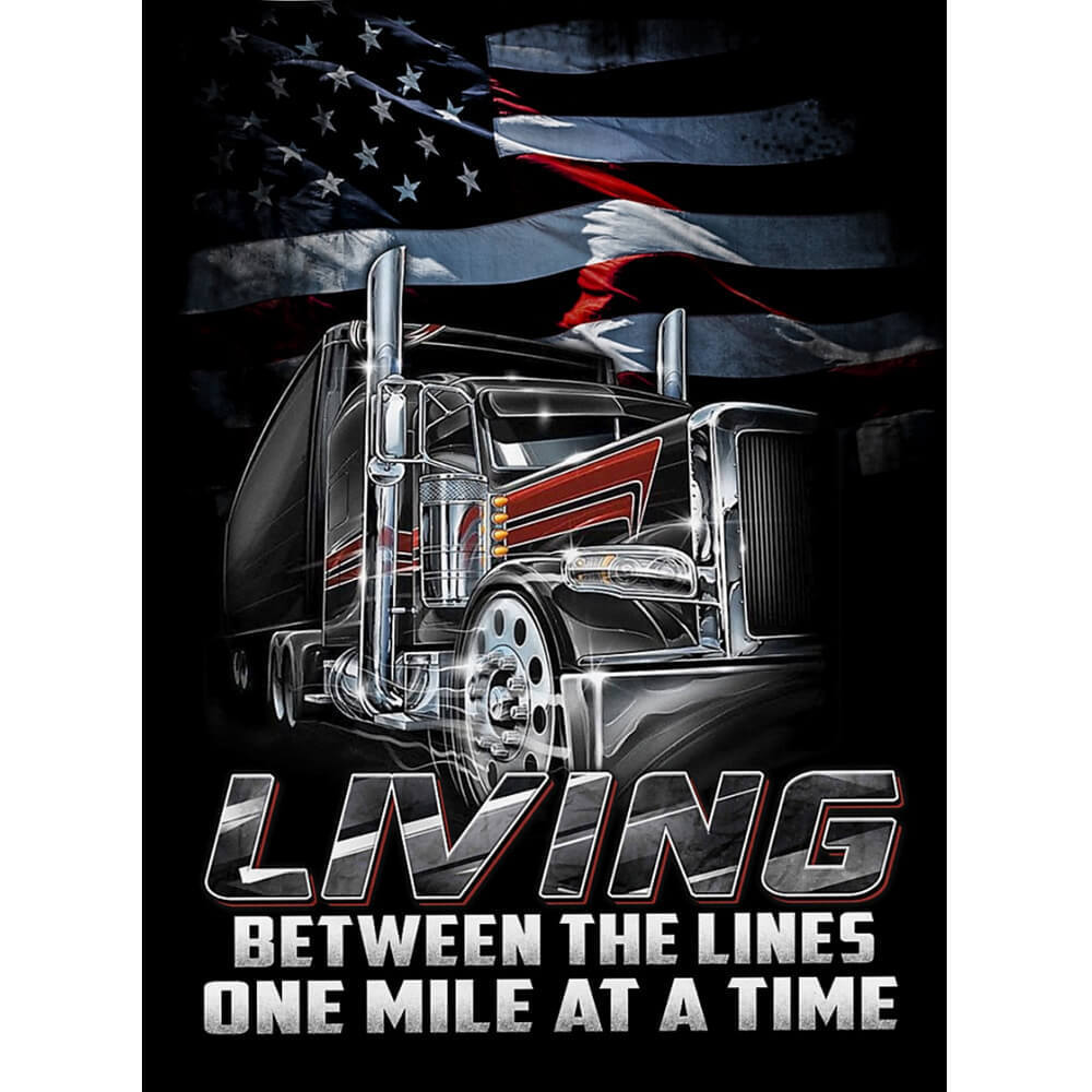 Trucker blanket gift for truck driver living between the lines