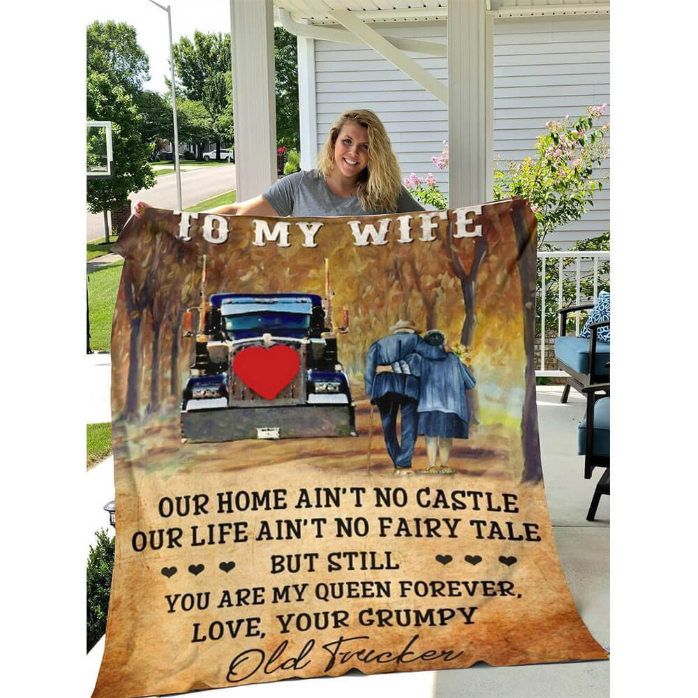 Trucker wife blanket our home aint no castle
