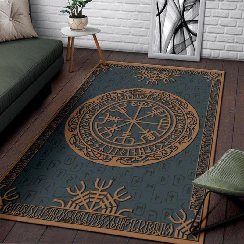 Viking rug magical runic compass vegvisir