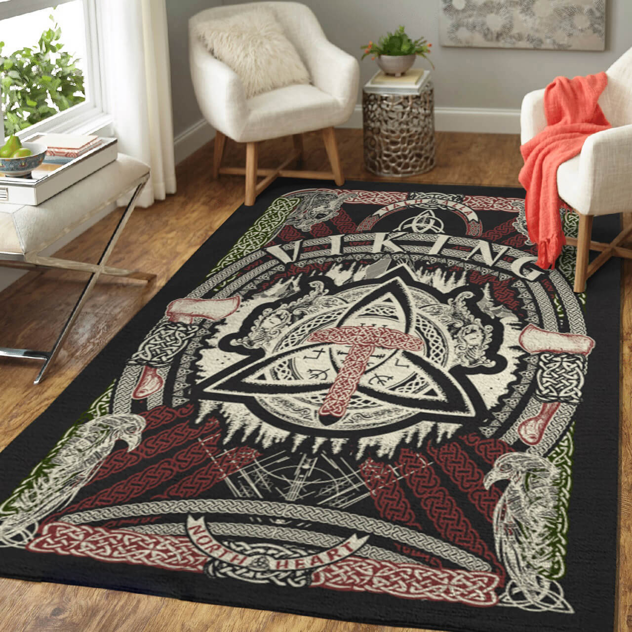 Viking rug north heart