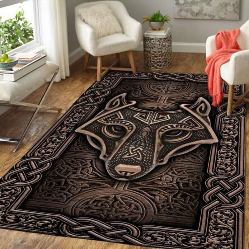 Wolf viking rug