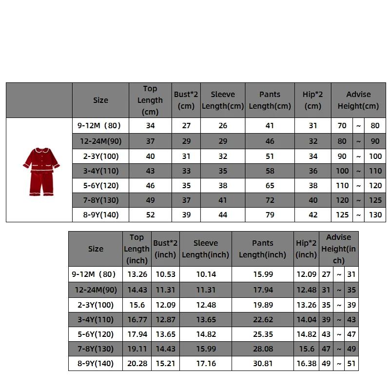 1-11Y Baby Boy Girl Christmas Essential Warm Winter Red Velvet Pajamas Set Toddler Long Sleeve Lace Sleepwear Kids Clothing Suit
