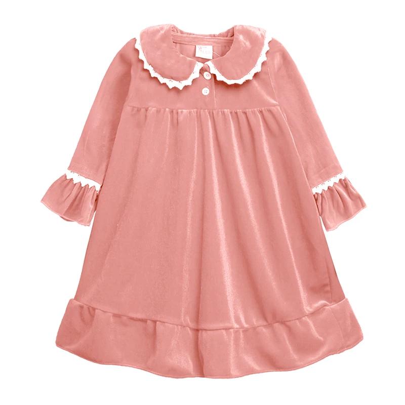 1-11Y Baby Boy Girl Christmas Essential Warm Winter Red Velvet Pajamas Set Toddler Long Sleeve Lace Sleepwear Kids Clothing Suit