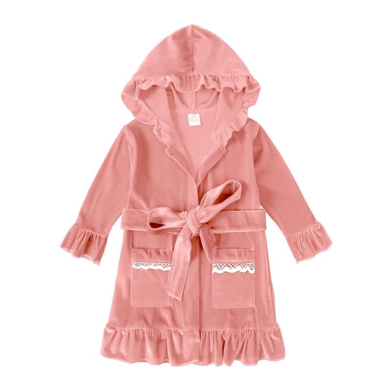 1-11Y Baby Boy Girl Christmas Essential Warm Winter Red Velvet Pajamas Set Toddler Long Sleeve Lace Sleepwear Kids Clothing Suit