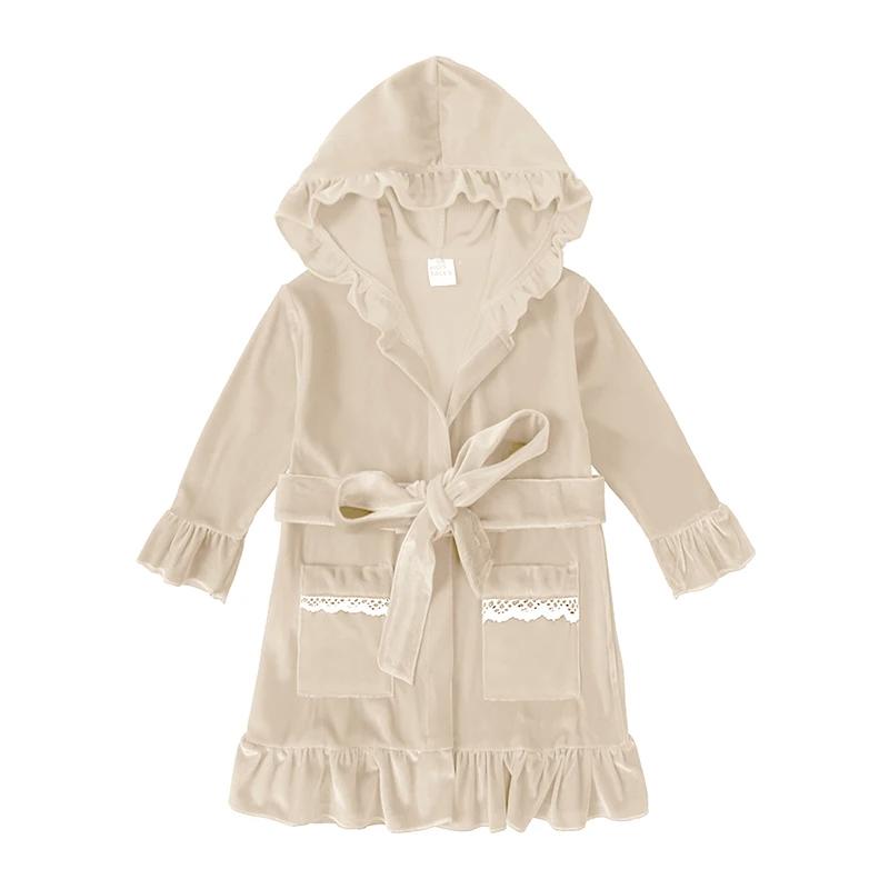 1-11Y Baby Boy Girl Christmas Essential Warm Winter Red Velvet Pajamas Set Toddler Long Sleeve Lace Sleepwear Kids Clothing Suit