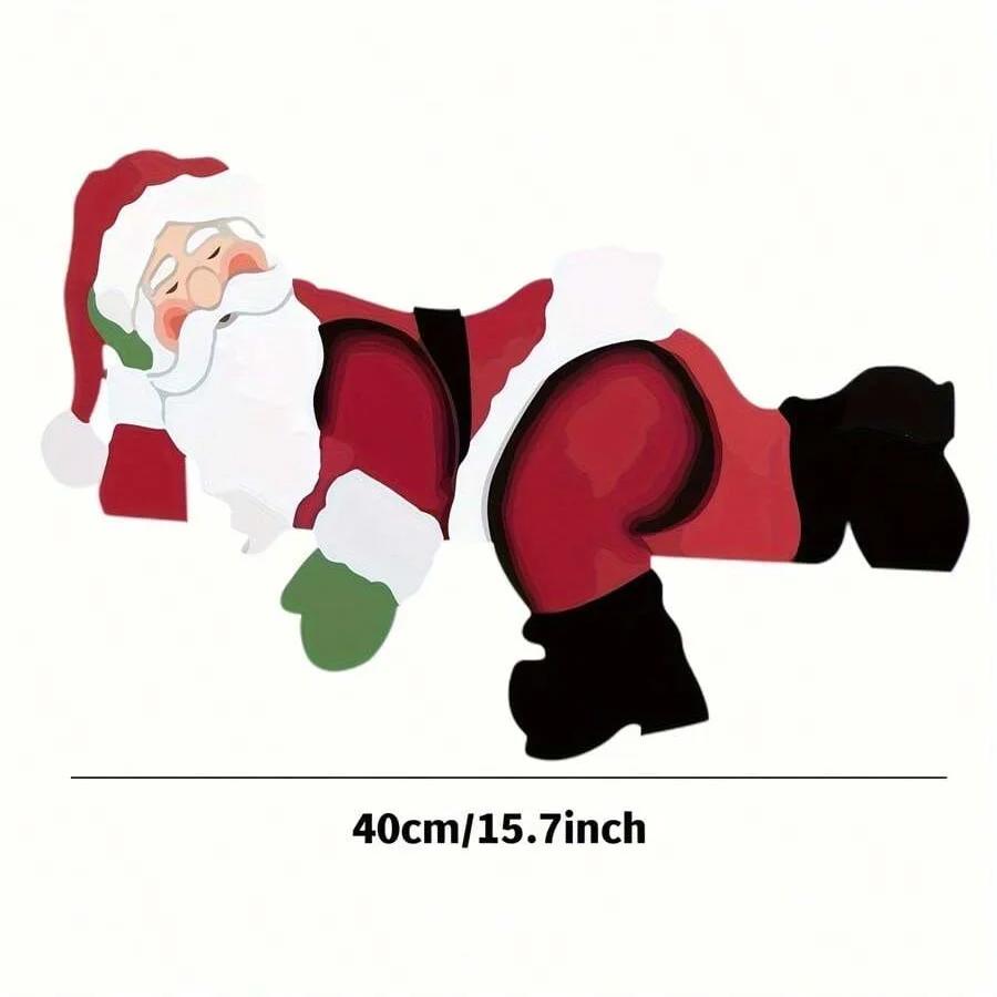 1PC Christmas Snowman Fence Peeper Santa Claus Fence Outdoor Wall Decoration Christmas Outdoor Decoration
