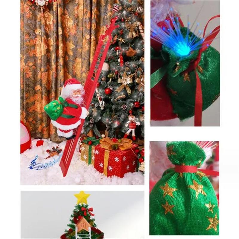 1PC Electric Climbing Ladder Music Santa Claus Decoration For Home Christmas Tree Hanging Decor New Year Gift Christmas Ornament