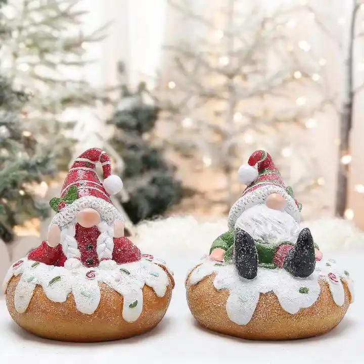 2 PCS Party Gnomes Decorations Baking Store Donut Gnomes Decor Tabletopper Gnomes Decorations for Anniversary Party